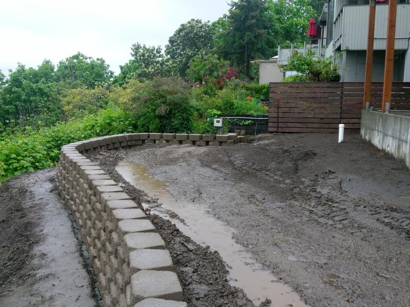  Retaining Walls, Regrading, Sod & Fence Installation.