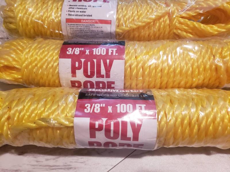 New! 100ft of 3/8ths POLY BRAIDED ROPE